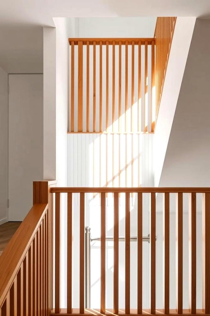 Vertical Wood Slat Railing - 30 Wood Stair Railing Ideas