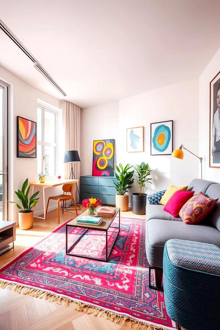 Vibrant Accent Pieces - 30 Studio Apartment Ideas