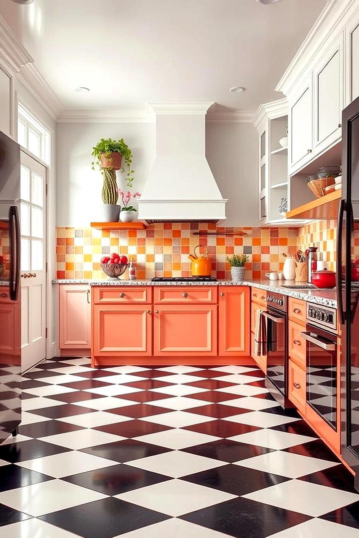 Vibrant Checkered Oasis - 30 Kitchens With Checkered Floors