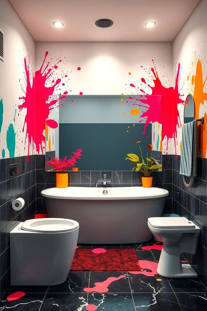 Vibrant Color Accent Wet Room - 30 Wet Room Ideas