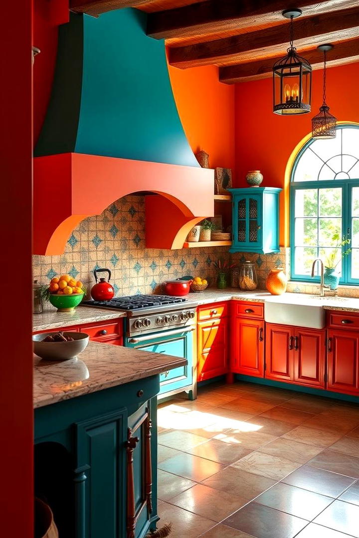 Vibrant Color Accents - 30 Spanish Style Kitchen Ideas