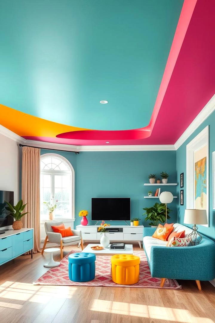 Vibrant Color Accents - 30 Accent Ceiling Ideas