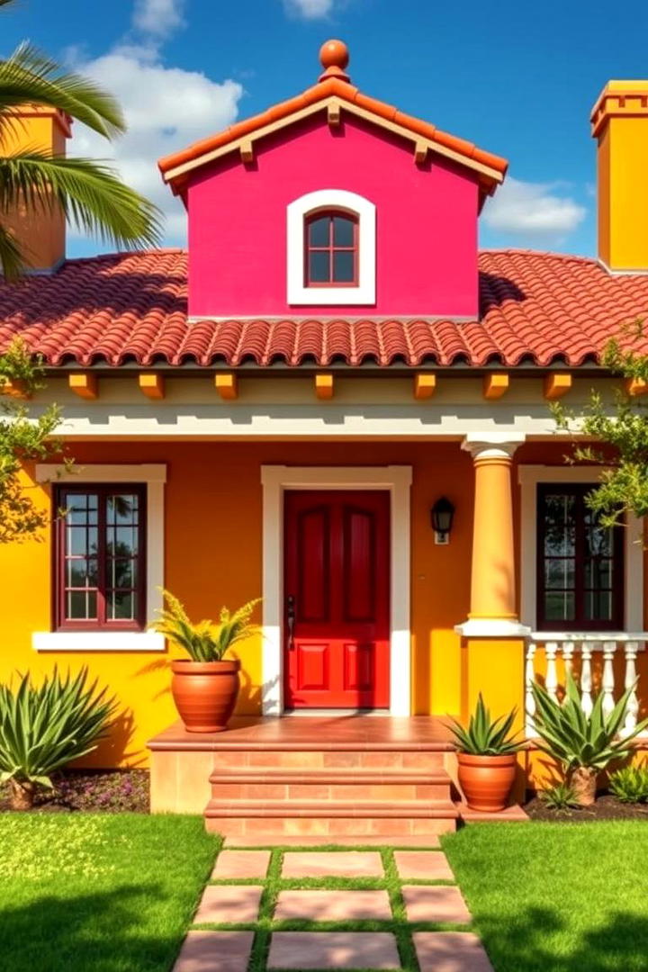 Vibrant Color Palette - 30 spanish bungalow exterior ideas