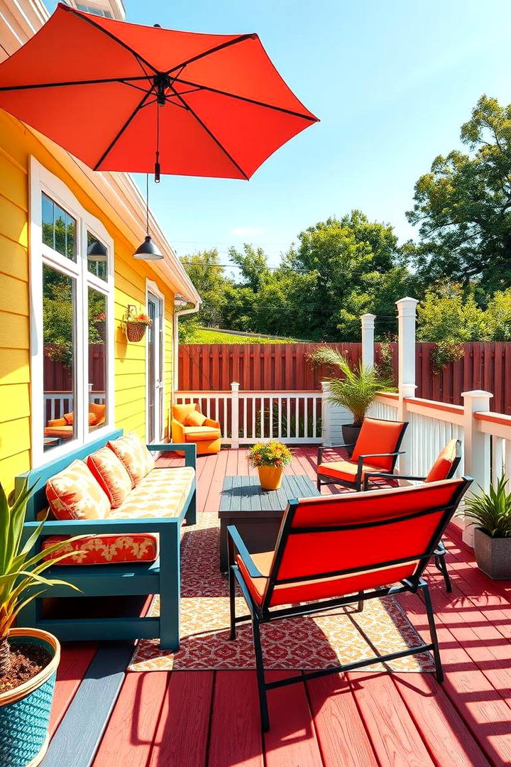 Vibrant Color Scheme Deck - 30 Backyard Deck Ideas on a Budget