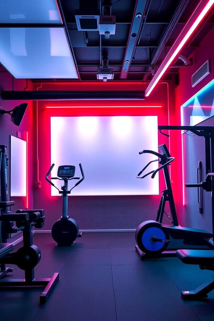 Vibrant Home Gym Glow - 30 Aesthetic Room Ideas With Led Lights