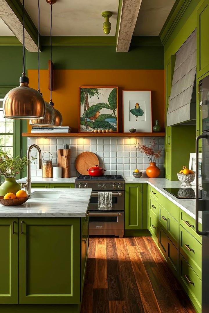 Vibrant Olive Green Highlights - 30 Olive Green Kitchens