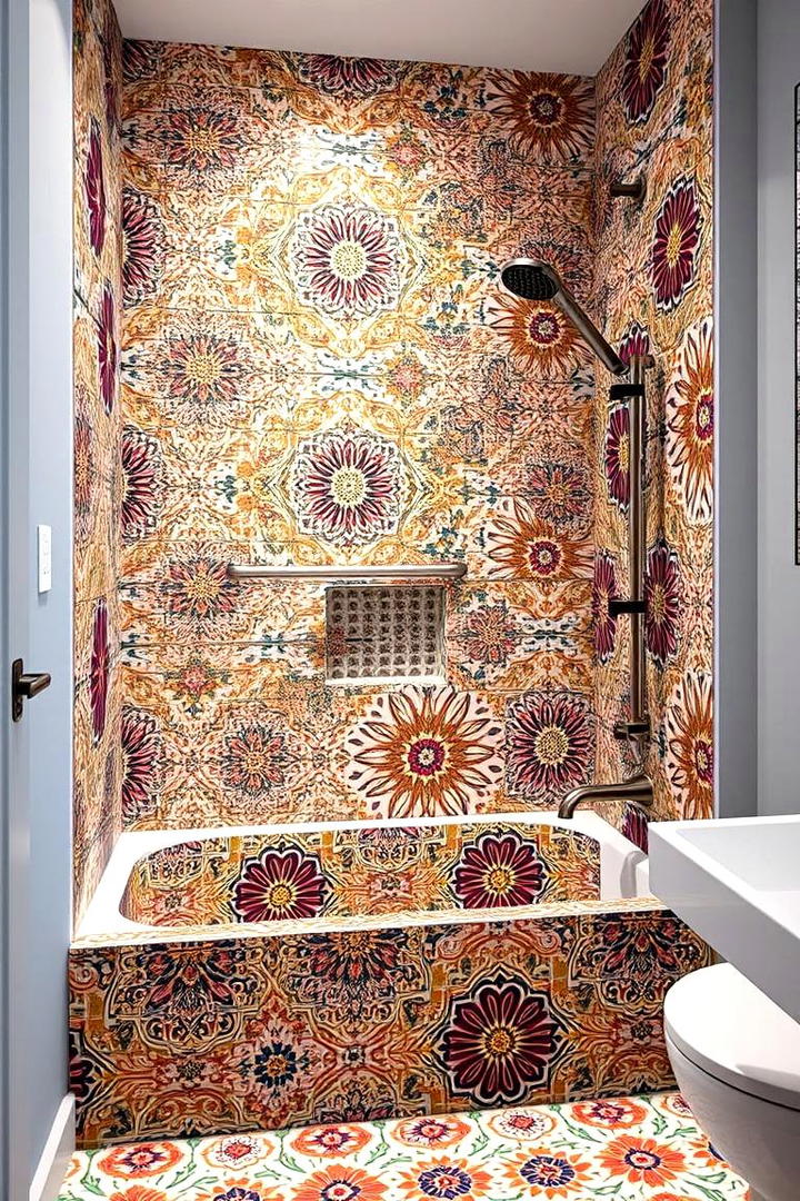 Vibrant Pattern Fusion - 30 Tub-shower Combo Ideas