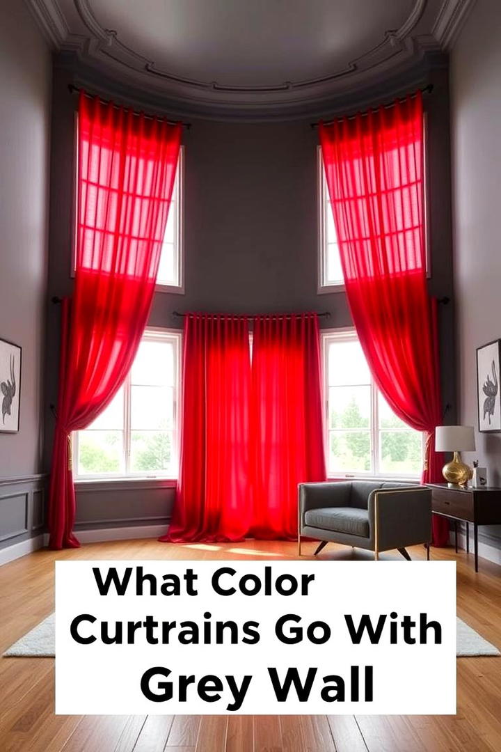 Vibrant Red Touches - 30 What Color Curtains Go With Gray Walls