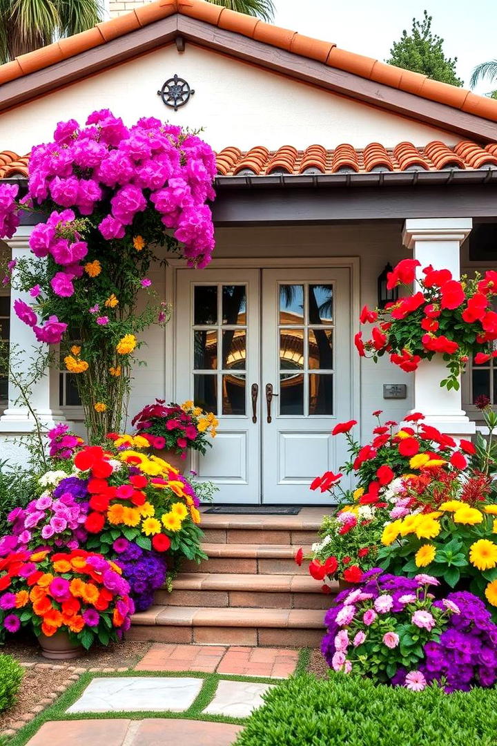 Vibrant Seasonal Blooms - 30 spanish bungalow exterior ideas