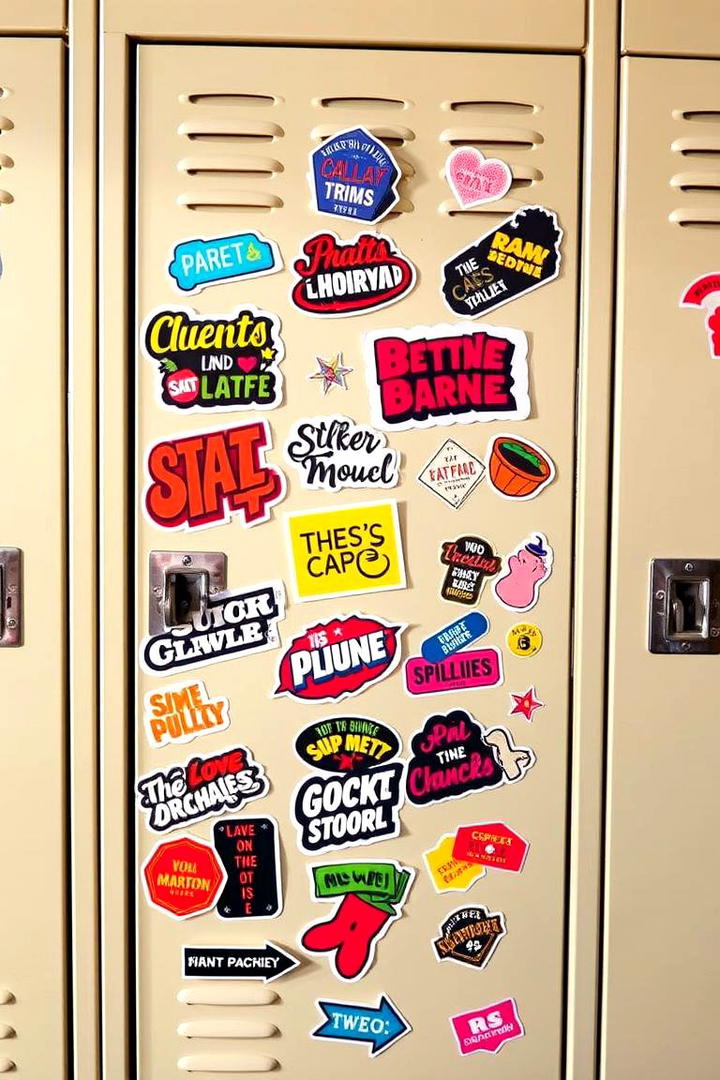 Vibrant Sticker Statements - 30 Locker Decor Ideas