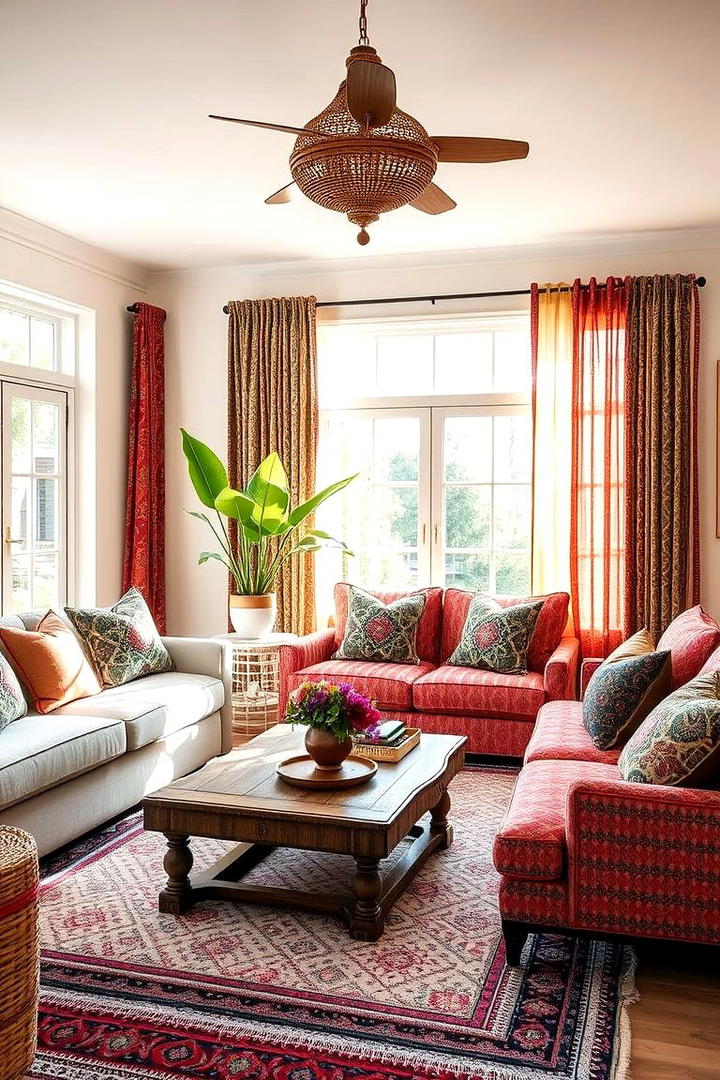 Vibrant Textile Accents - 30 Boho Decor Ideas