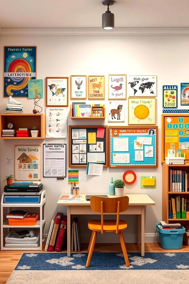 Vibrant Wall Display - 30 Homeschool Room Ideas