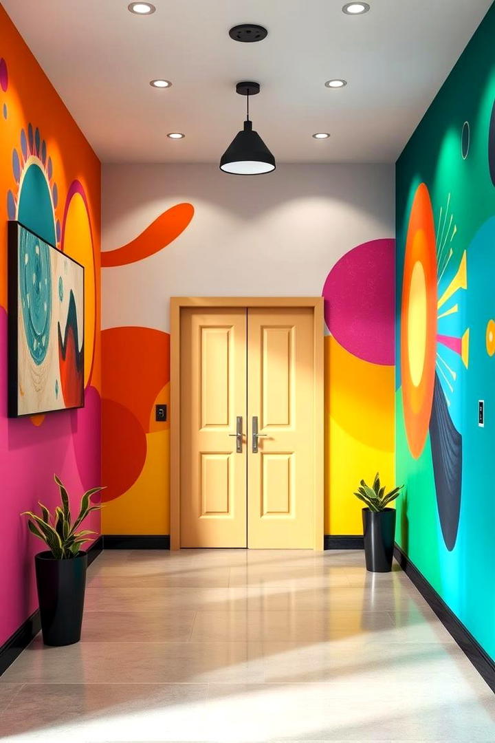 Vibrant Wall Murals - 30 Modern Entryway Ideas