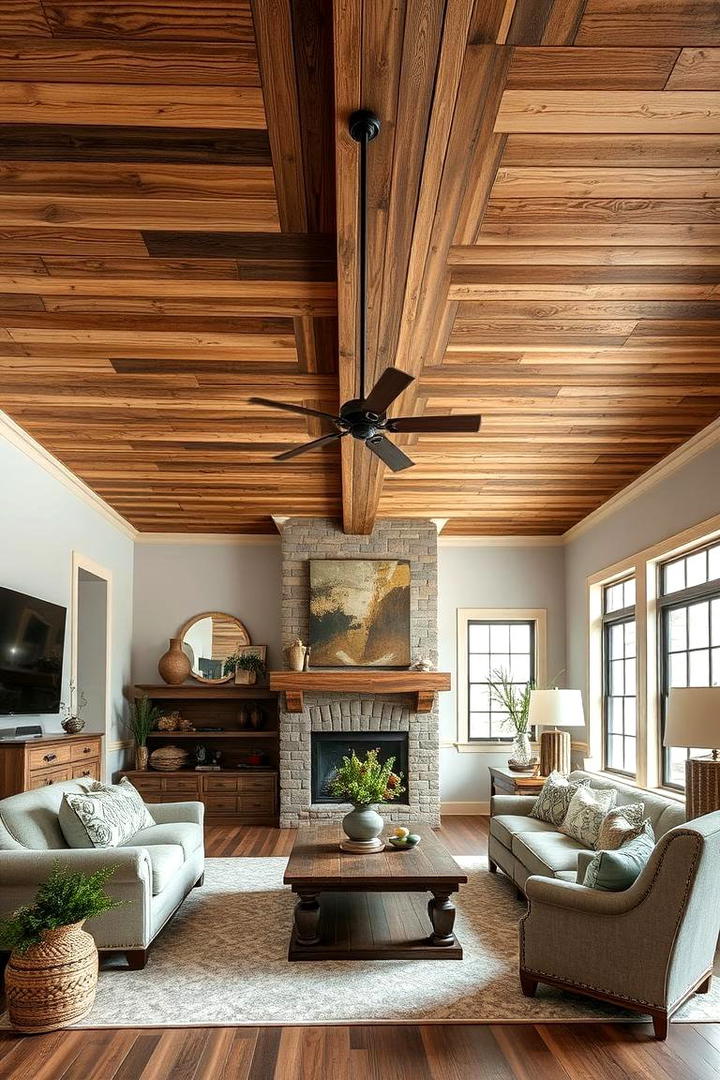 Vintage Barn Wood Accents - 30 Rustic Ceiling Ideas