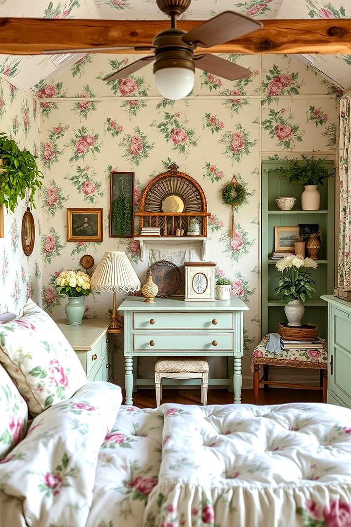 Vintage Botanical Escape - 30 Cottage Bedroom Ideas