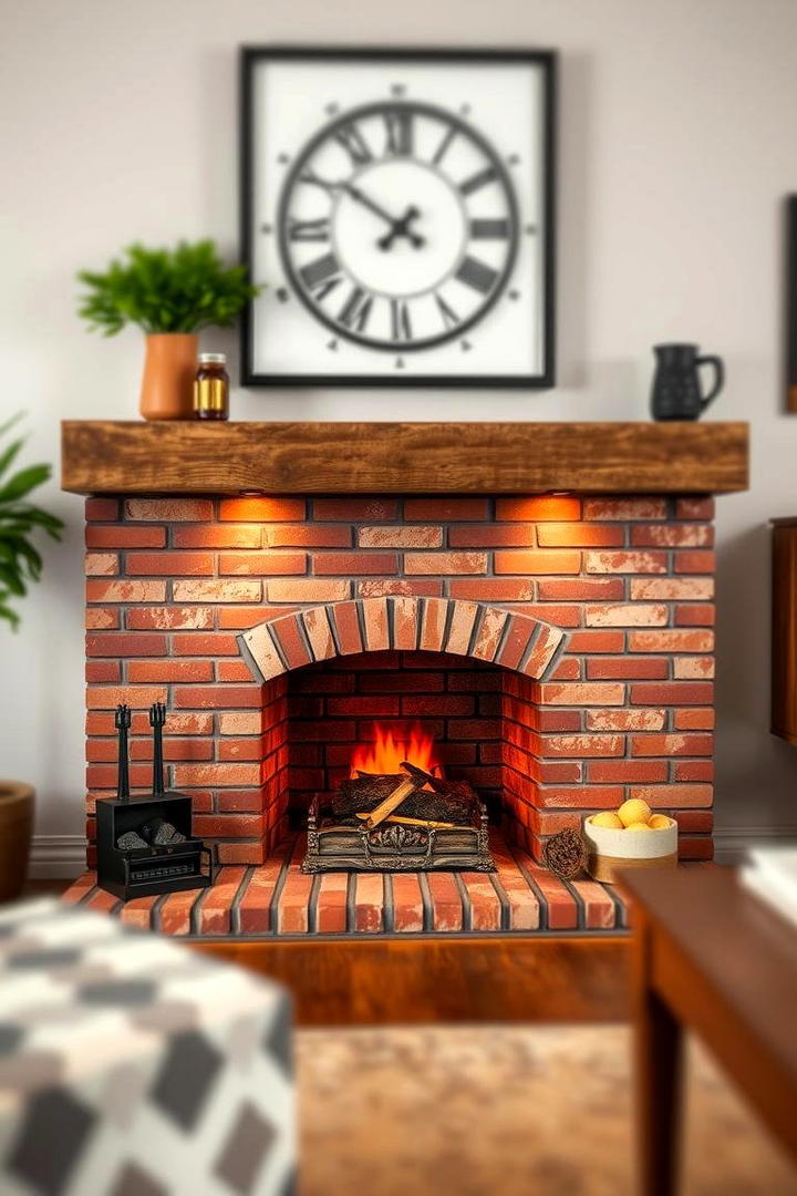 Vintage Brick Faux Fireplace - 30 Faux Fireplace Ideas