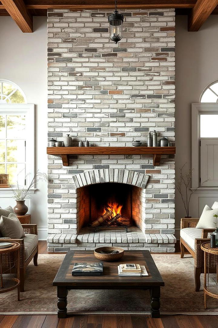 Vintage Brick Revival - 30 Fireplace Paint Ideas