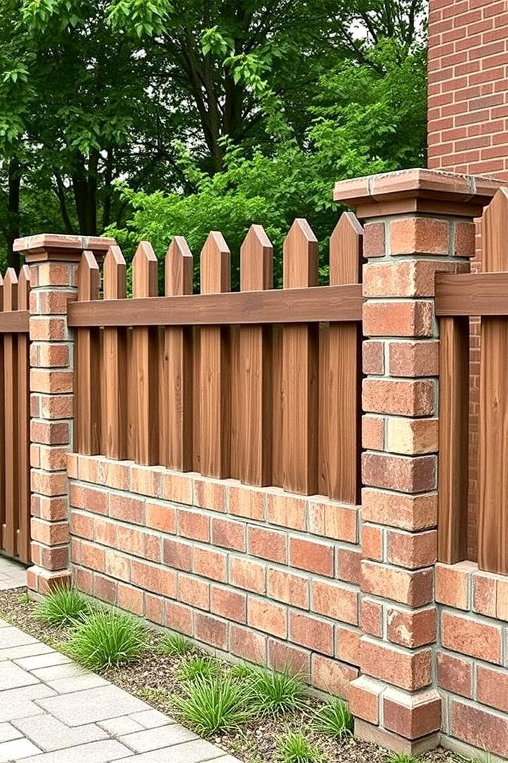 Vintage Brick Revival - 30 Cinder Block Fence Ideas