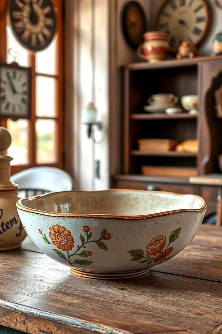 Vintage Ceramic Dough Bowl Accents - 30 Dough Bowl Decor Ideas