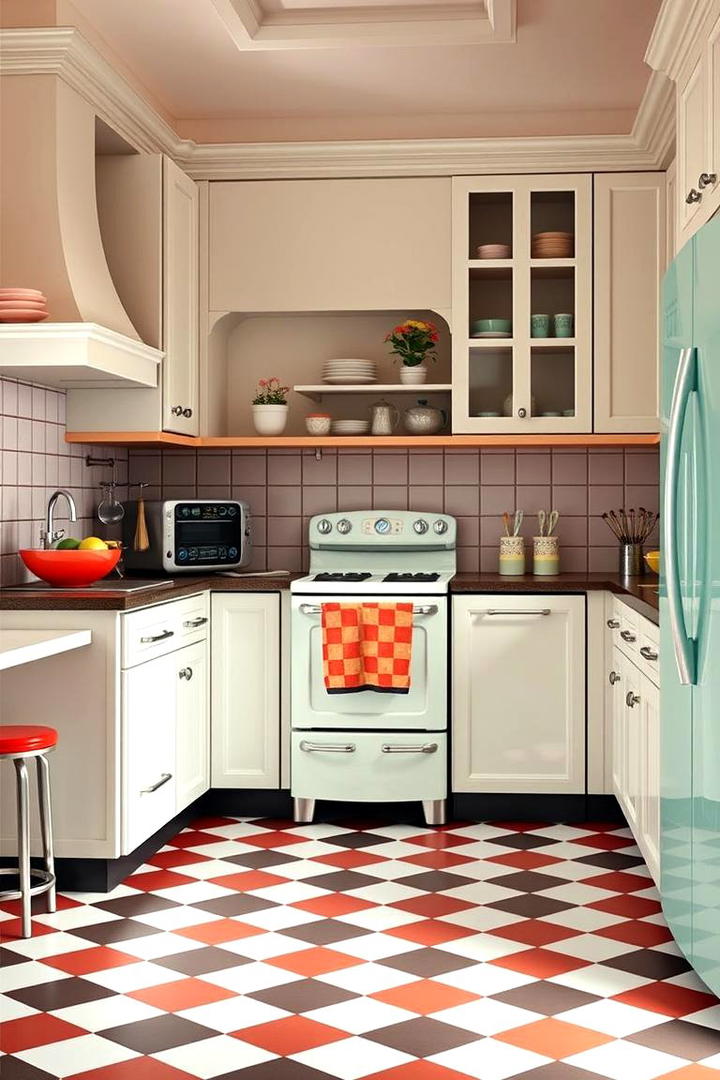 Vintage Charm Checkered Kitchen - 30 Kitchens With Checkered Floors