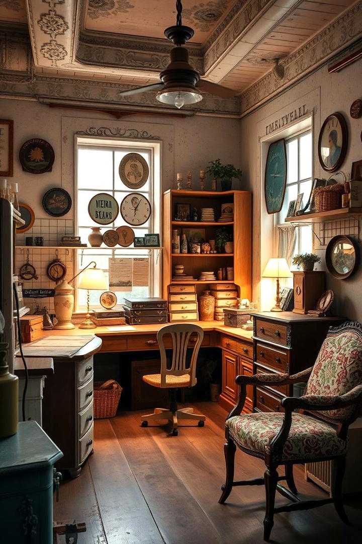 Vintage Charm Craft Studio - 30 Craft Room Ideas