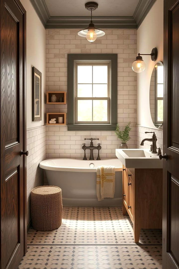 Vintage Charm Elements - 30 Small Master Bathroom Ideas