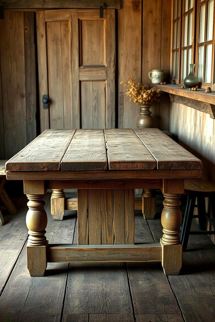 Vintage Distressed Wood Table - 30 Table Design Ideas