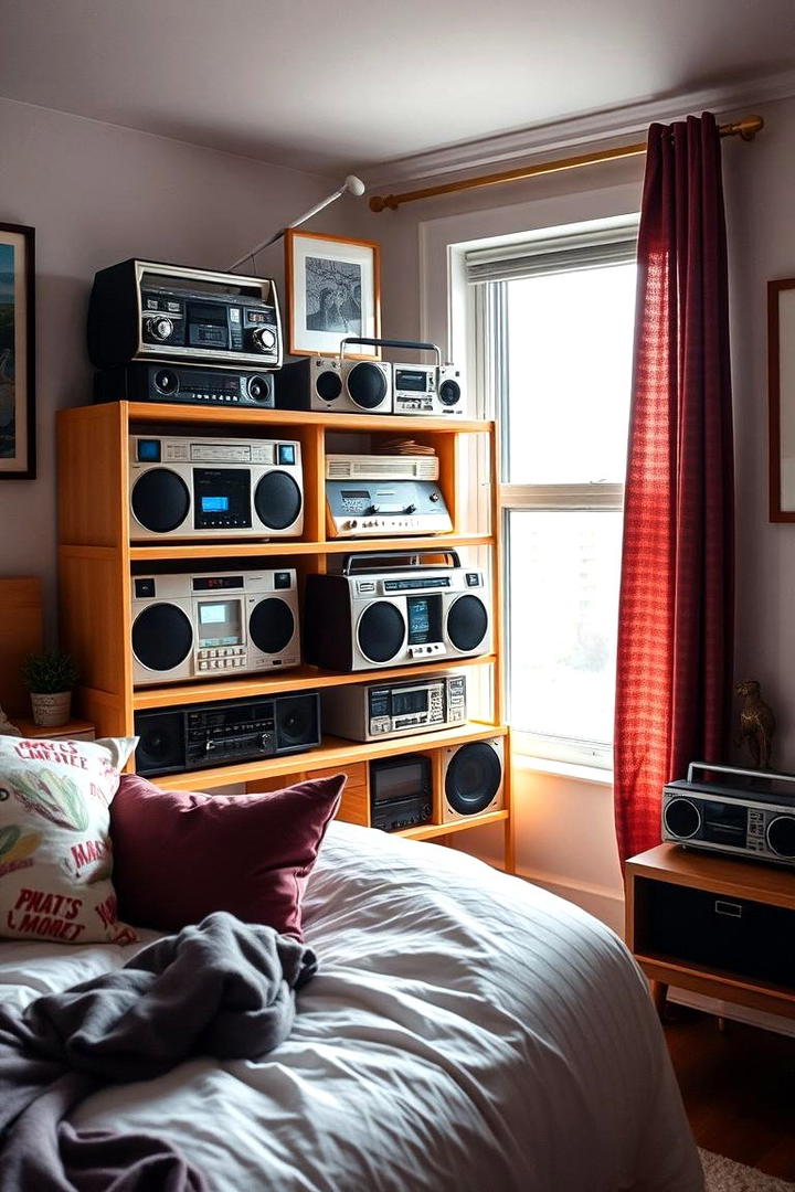 Vintage Electronics Display - 30 90s Bedroom Decor Ideas