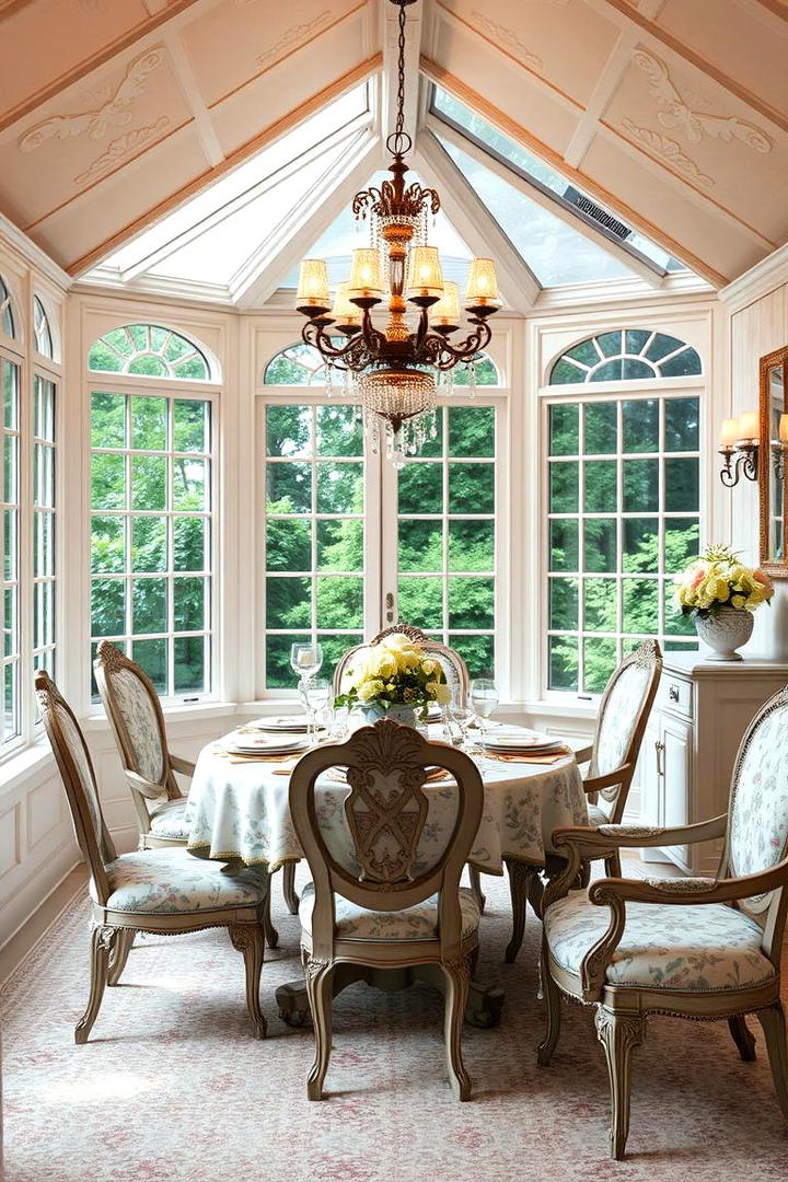 Vintage Elegance Sunroom - 30 Sunroom Dining Room Ideas