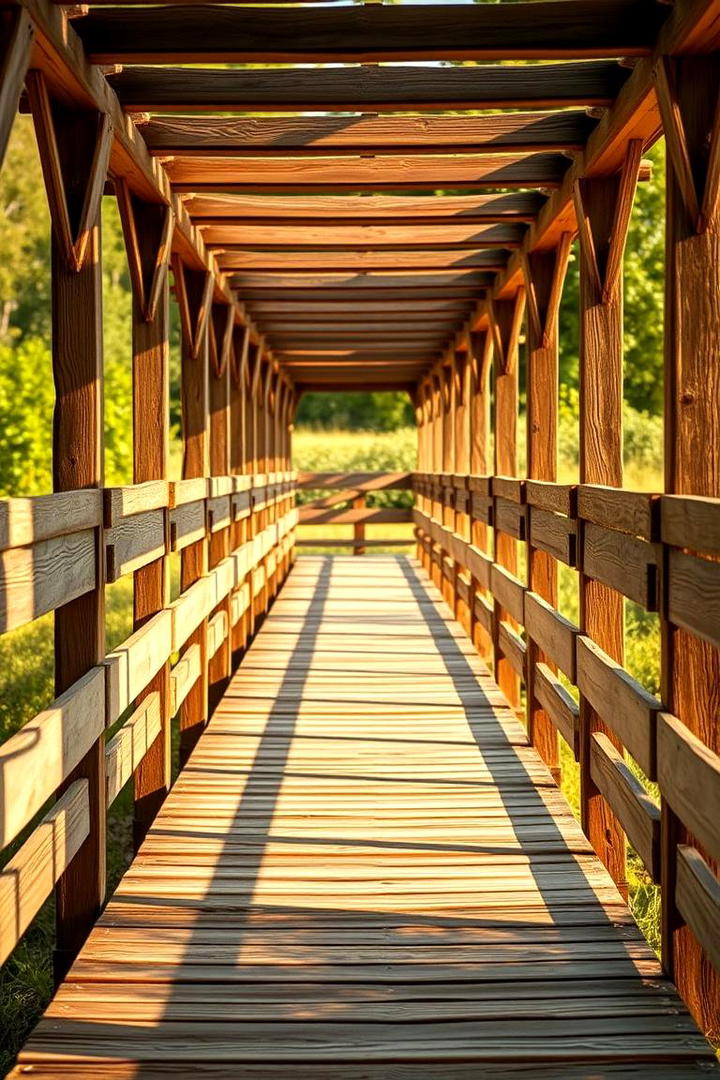 Vintage Farmhouse Path - 30 Wooden Walkway Ideas