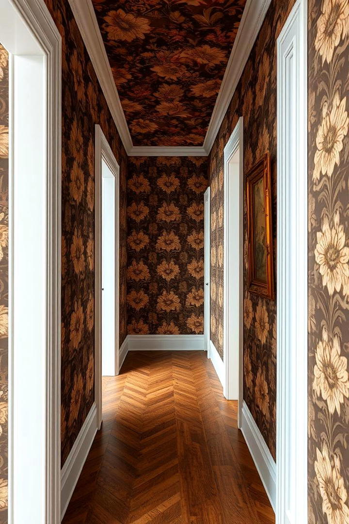 Vintage Floral Revival for Classic Hallway Charm - 30 Hallway Wallpaper Ideas