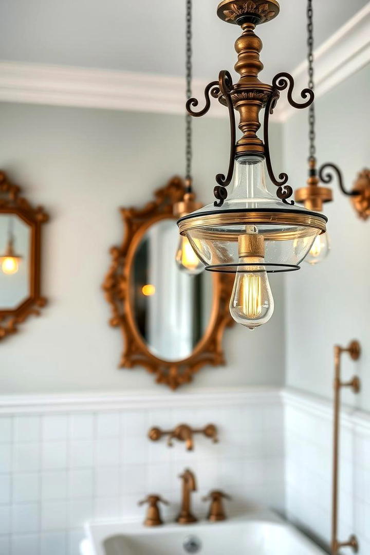 Vintage Glamour - 30 Bathroom Pendant Lighting Ideas