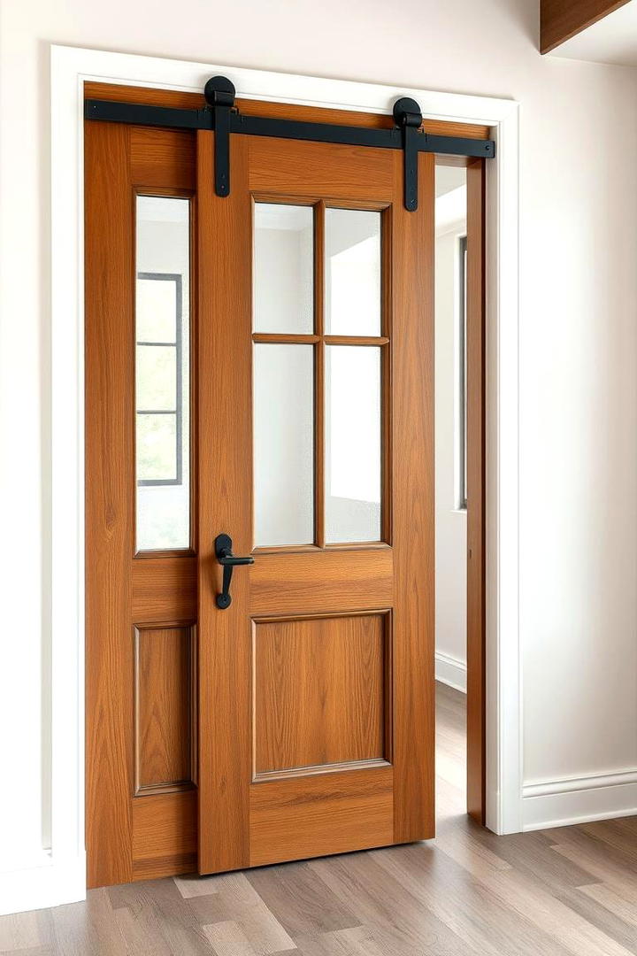 Vintage Glass Insert Barn Door - 30 Barn Door Ideas