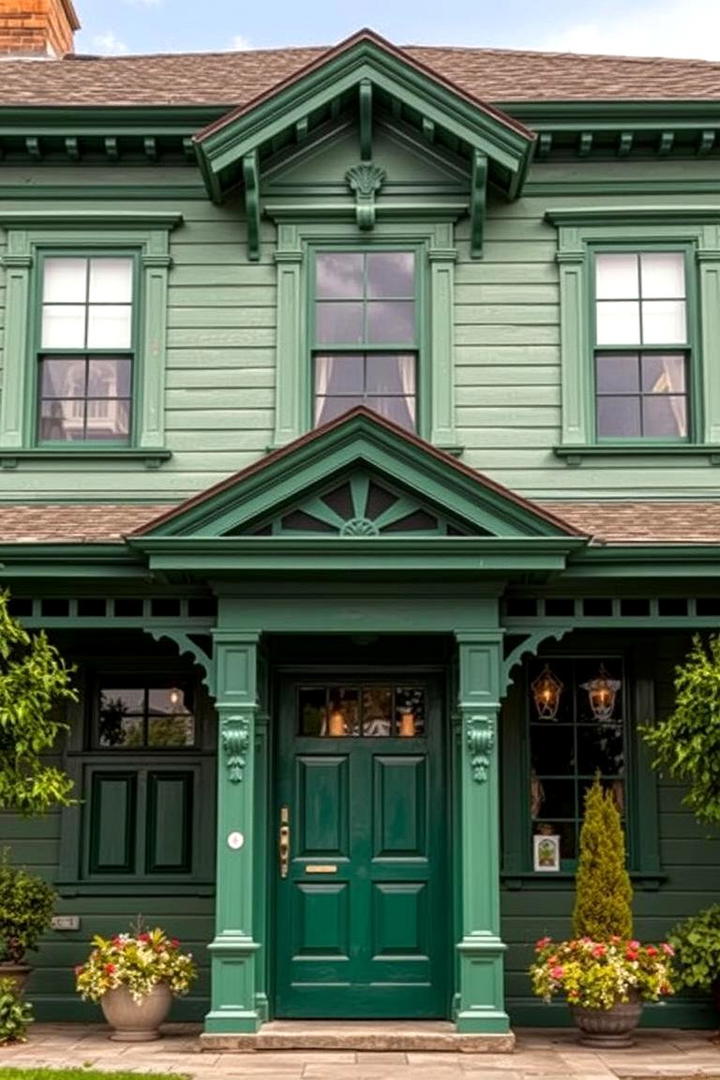 Vintage Green with Patina - 30 Green Exterior House Paint Ideas