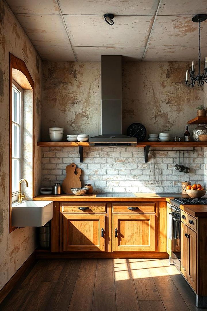 Vintage Industrial Charm - 30 Kitchen Wallpaper Ideas