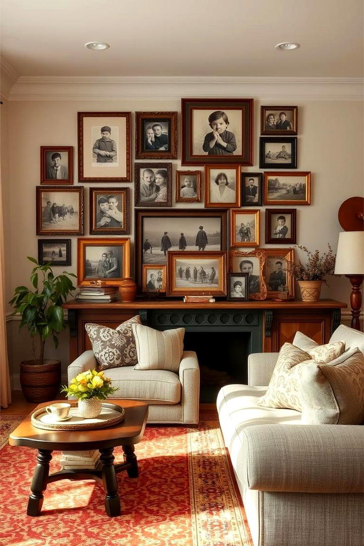 Vintage Inspired Display - 30 Family Picture Wall Ideas