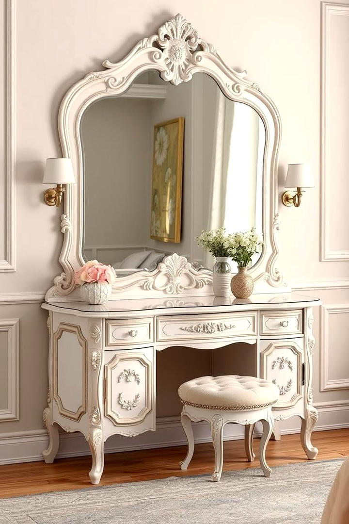 Vintage Inspired Elegance Vanity - 30 Bedroom Vanity Ideas