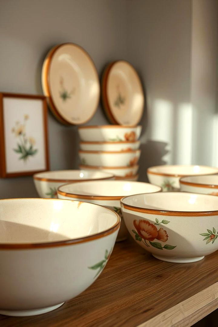 Vintage Inspired Hand Painted Dough Bowls - 30 Dough Bowl Decor Ideas