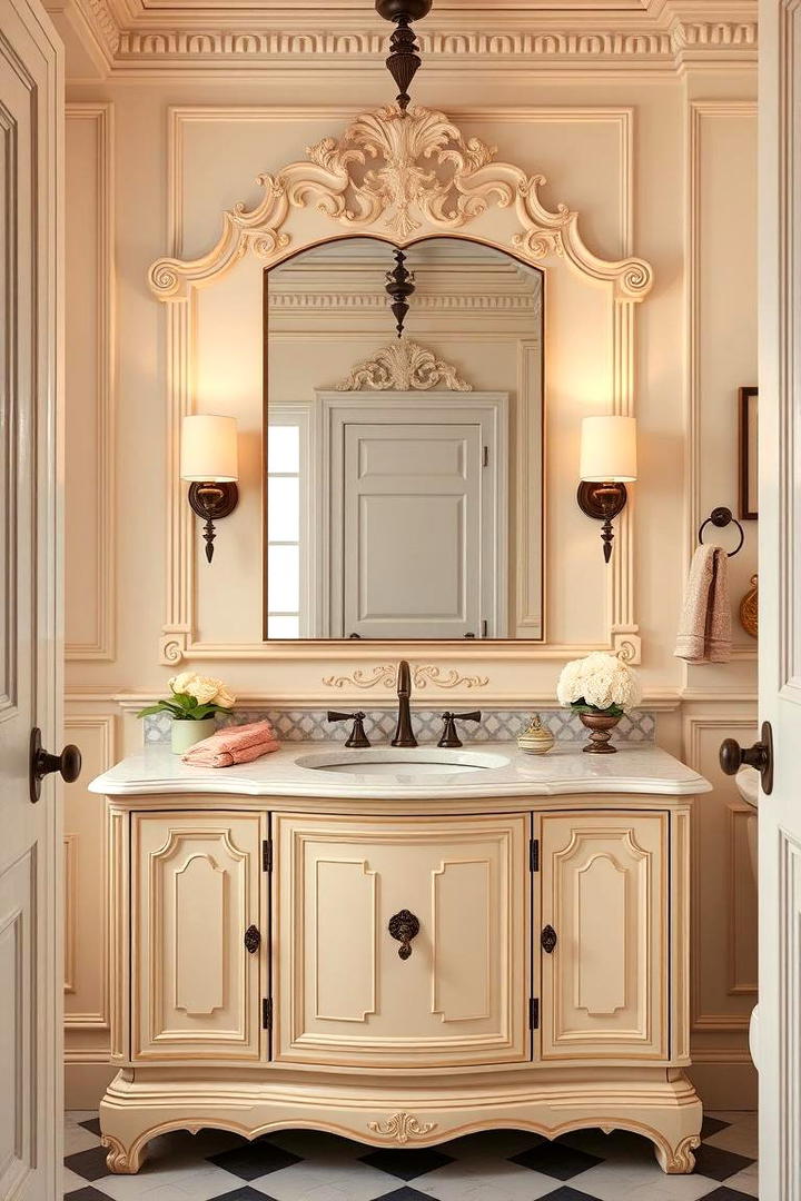 Vintage Inspired Vanity Charm - 30 Small Bathroom Vanity Ideas