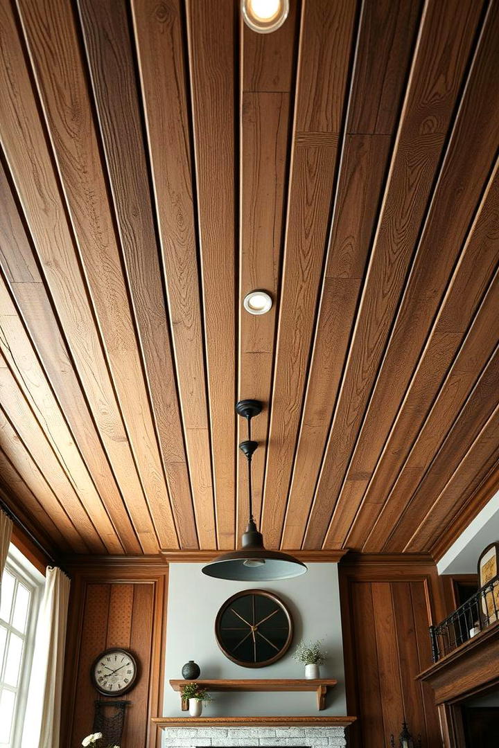 Vintage Inspired Wood Slat Ceiling - 30 Wood Slat Ceiling Ideas