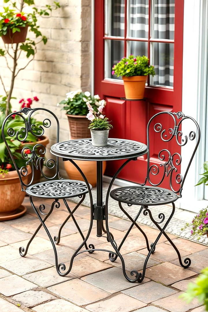 Vintage Metal Bistro Set - 30 Patio Furniture Ideas