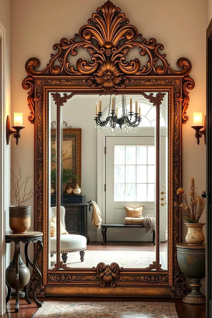 Vintage Ornate Mirror - 30 Entryway Mirror Ideas