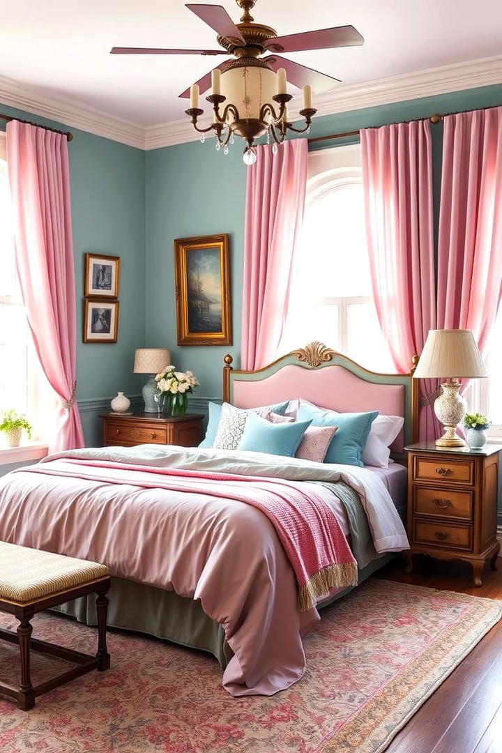 Vintage Pink and Teal Accents - 30 Teal and Pink Bedroom Ideas