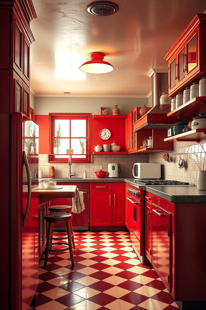 Vintage Red Kitchen Charm - 30 Red Kitchens