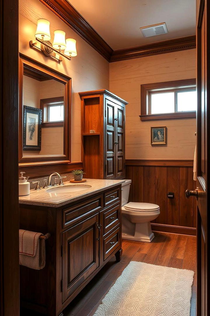 Vintage Style Wooden Vanity - 30 Bathroom Furniture Ideas