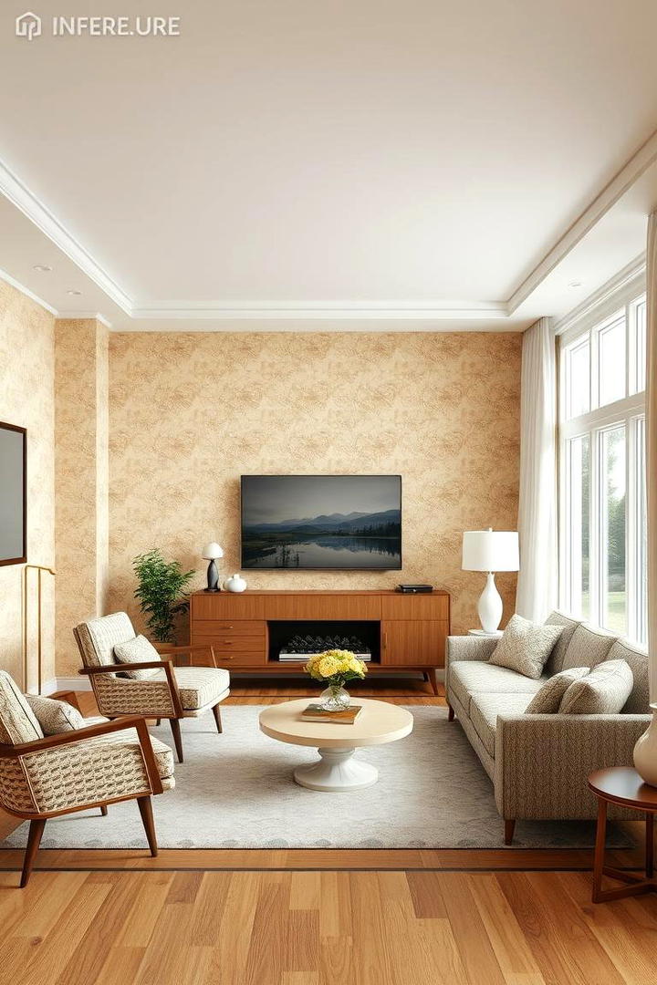 Vintage Textured Walls - 30 1950s Living Room Ideas