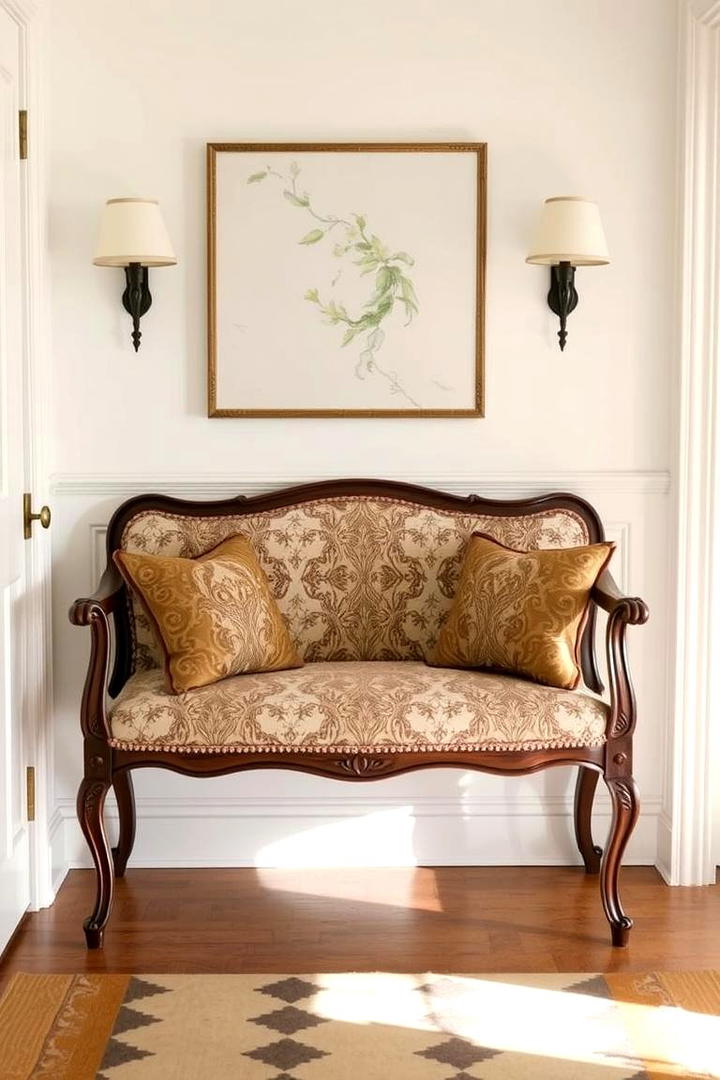 Vintage Upholstered Entry Bench - 30 Entryway Bench Ideas