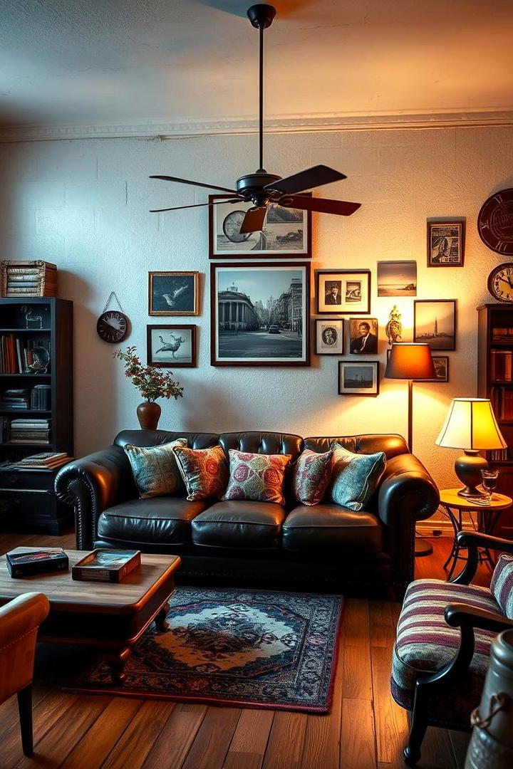 Vintage Vibes with Retro Accessories - 30 Dark Brown Couch Living Room Ideas