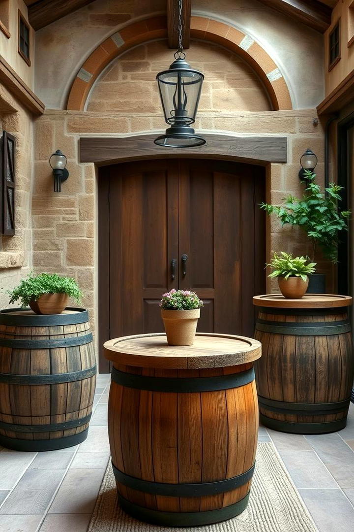 Vintage Wine Barrel Decor - 30 Tuscan Interior Design Ideas