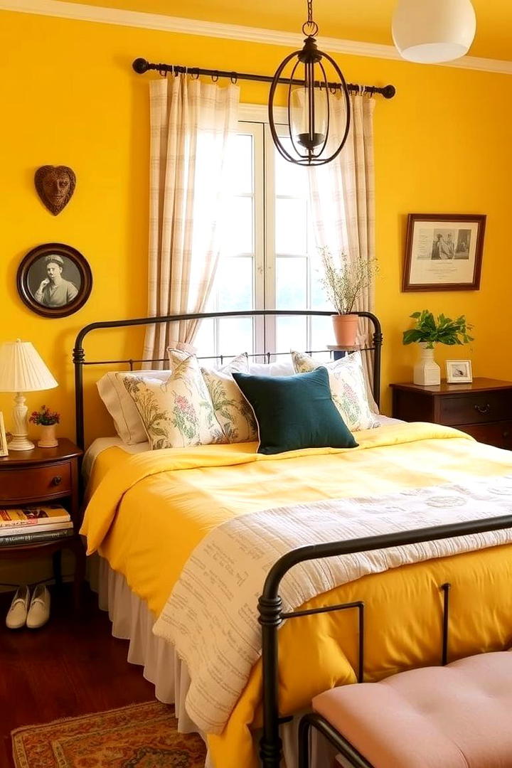 Vintage Yellow Touches - 30 Yellow Bedroom Ideas